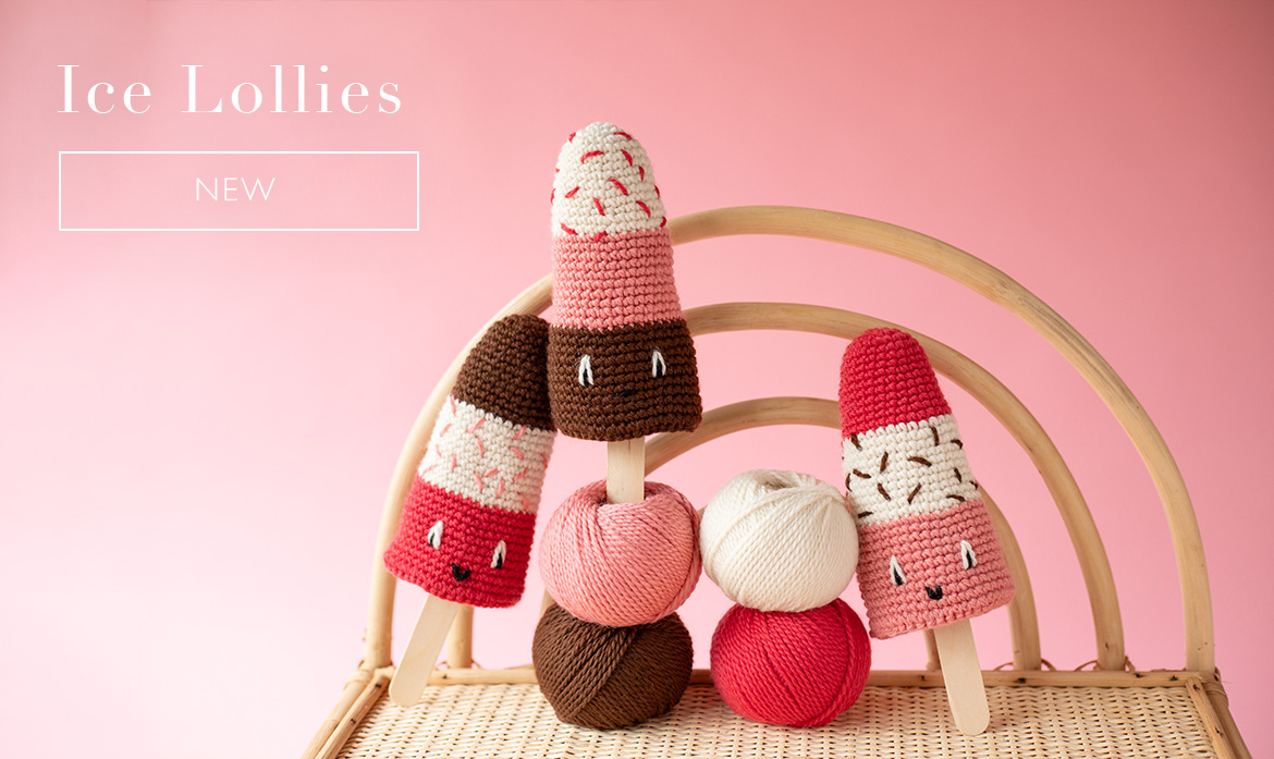 Ice Lollies crochet food pattern summer toft